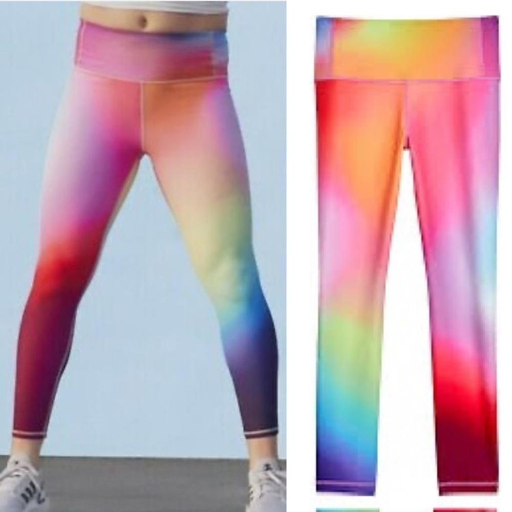 Athleta Love Proudly 7/8 Tight Multi tie-dye rainbow leggings